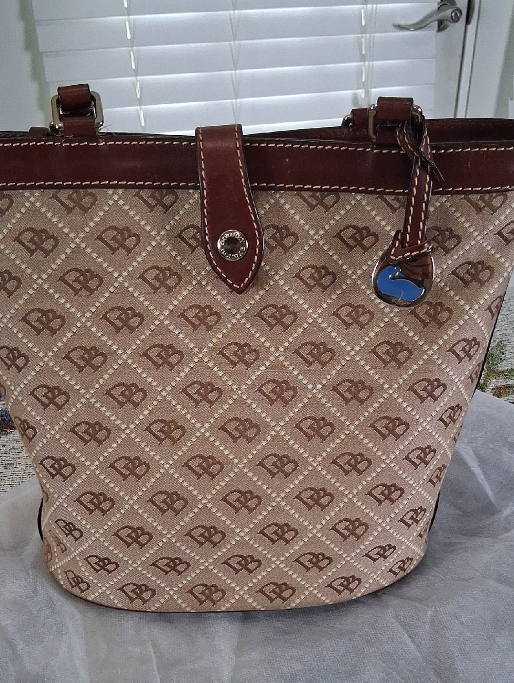 Dooney Bourke Designer-Inspired Brown Monogram Tote Bag